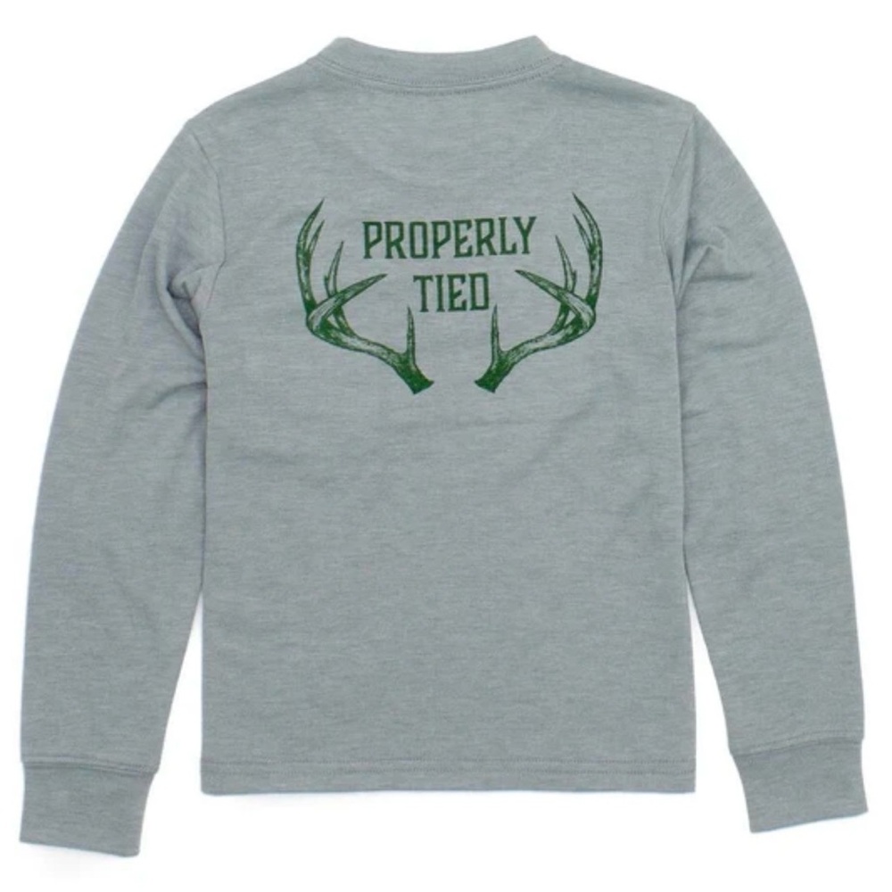Properly Tied Boys long sleeve Antler Tee Size 4